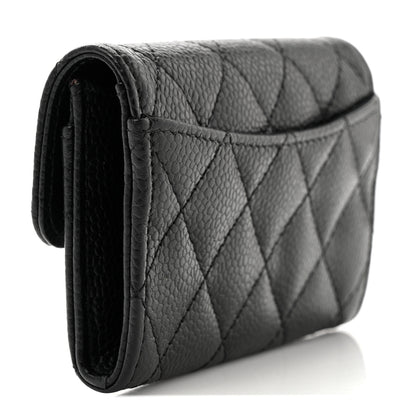 Chanel Caviar Quilted Flap Card Holder Wallet Black 3 of 10