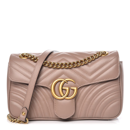 Gucci Calfskin Matelasse Small GG Marmont Shoulder Bag Porcelain Rose 1 of 10