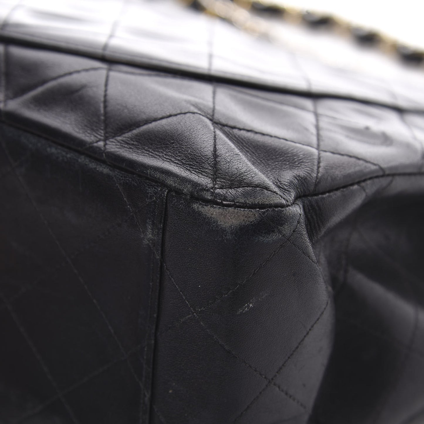 Lambskin Quilted XL Jumbo Single Flap Black