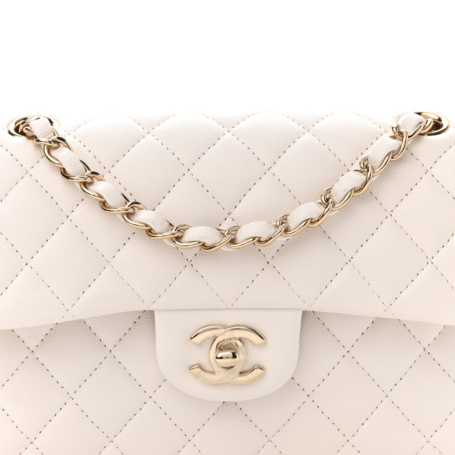 Chanel Caviar Quilted Small Double Flap White 8 of 11
