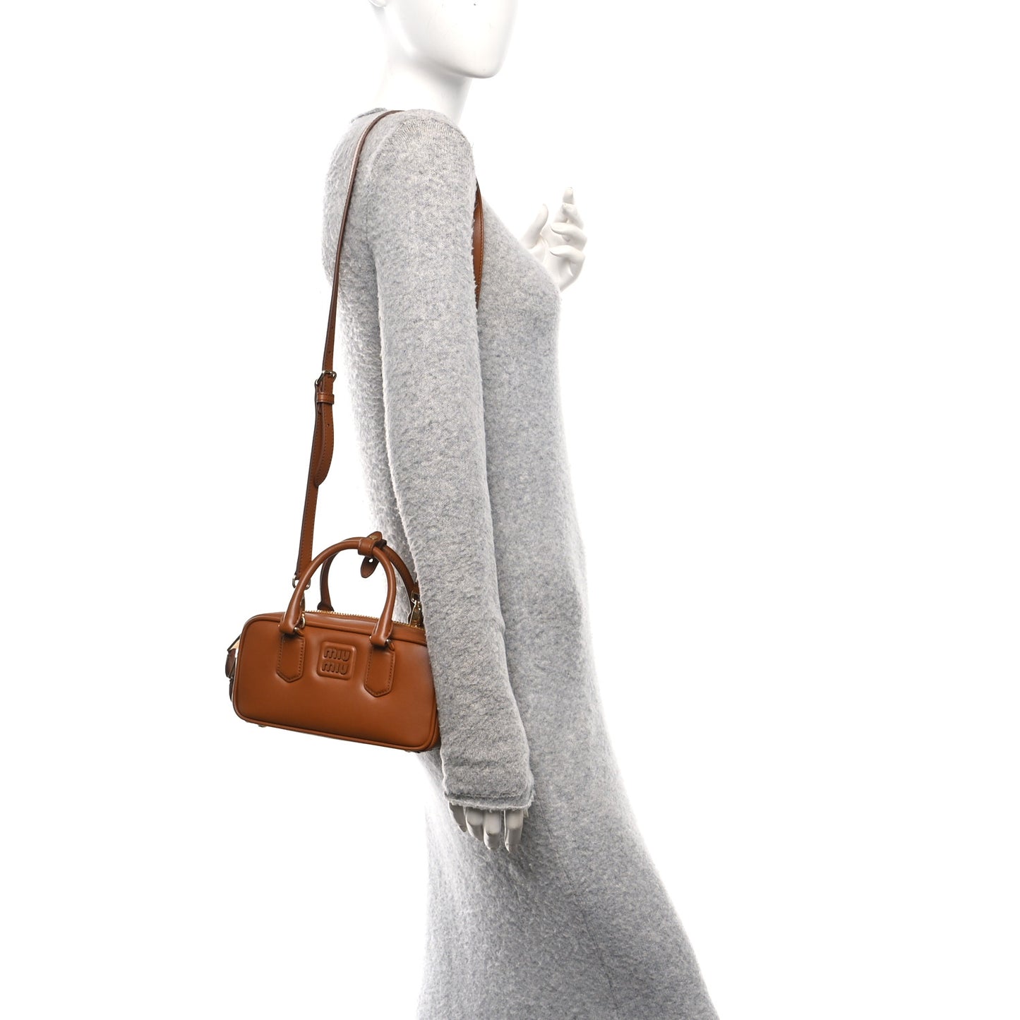 Calfskin Regular Arcadie Top Handle Bag Cognac