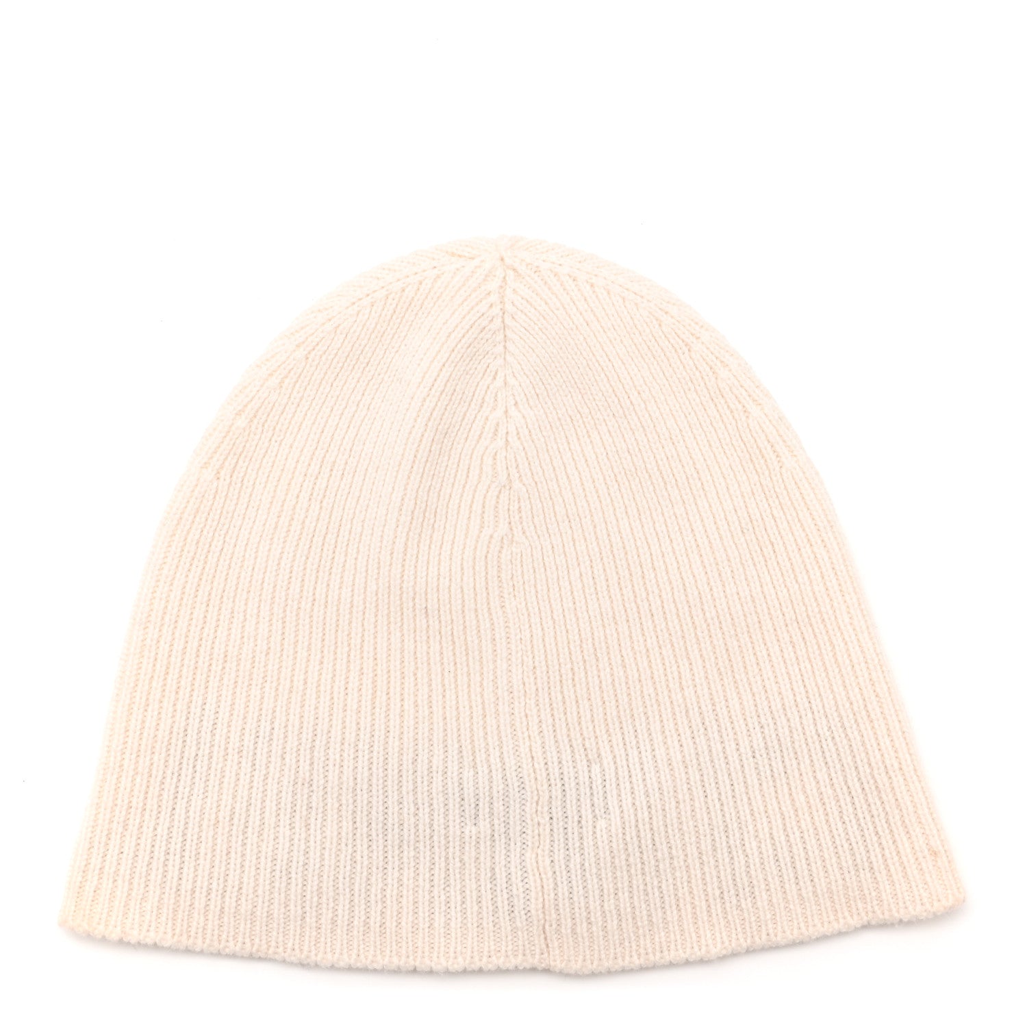 Chanel Cashmere Logo Beanie Hat White Grey 3 of 5