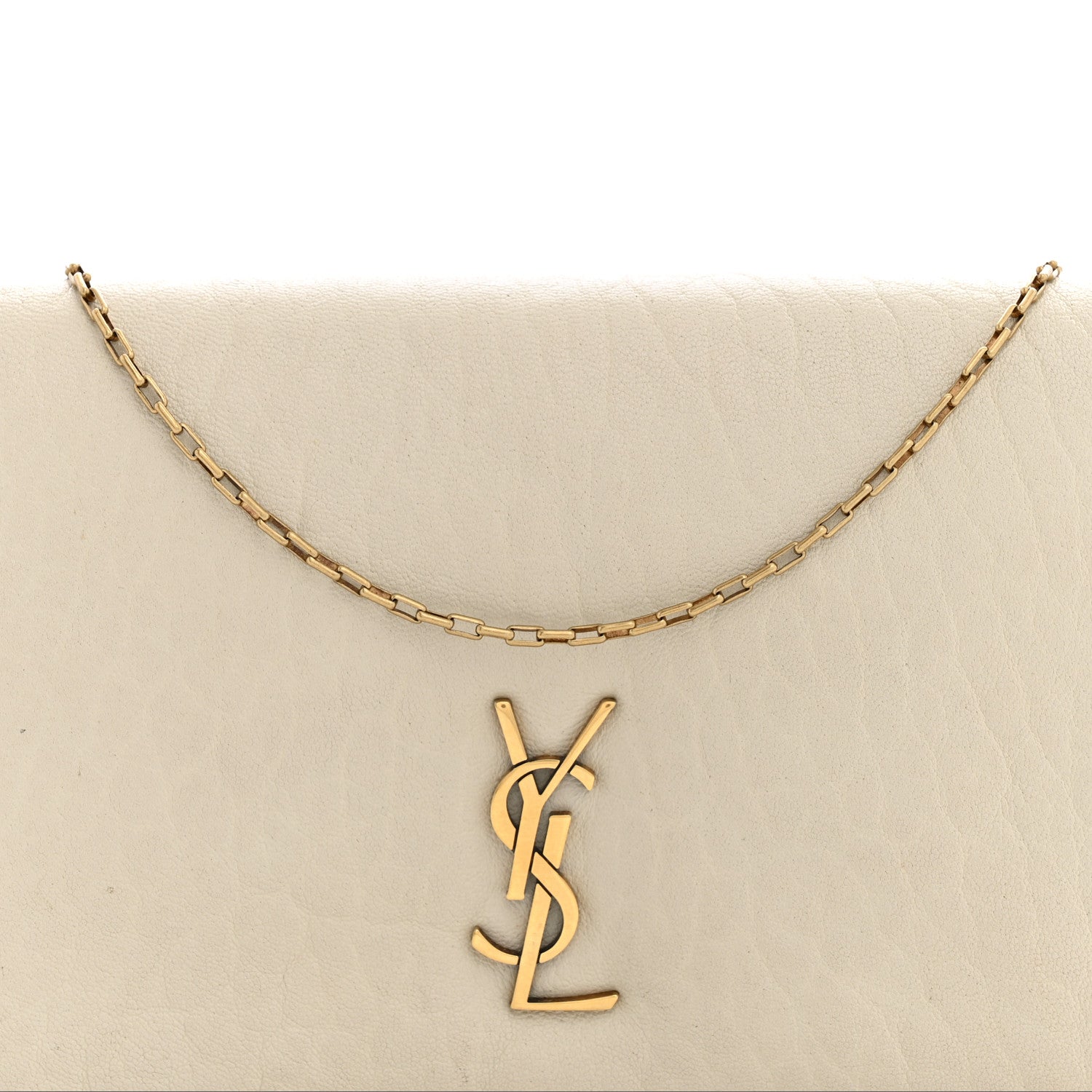 Saint Laurent Padded Lambskin Mini Calypso Wallet On Chain WOC Crema Soft 6 of 11
