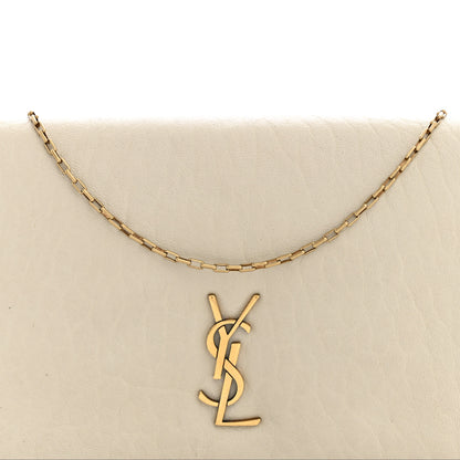 Saint Laurent Padded Lambskin Mini Calypso Wallet On Chain WOC Crema Soft 6 of 11