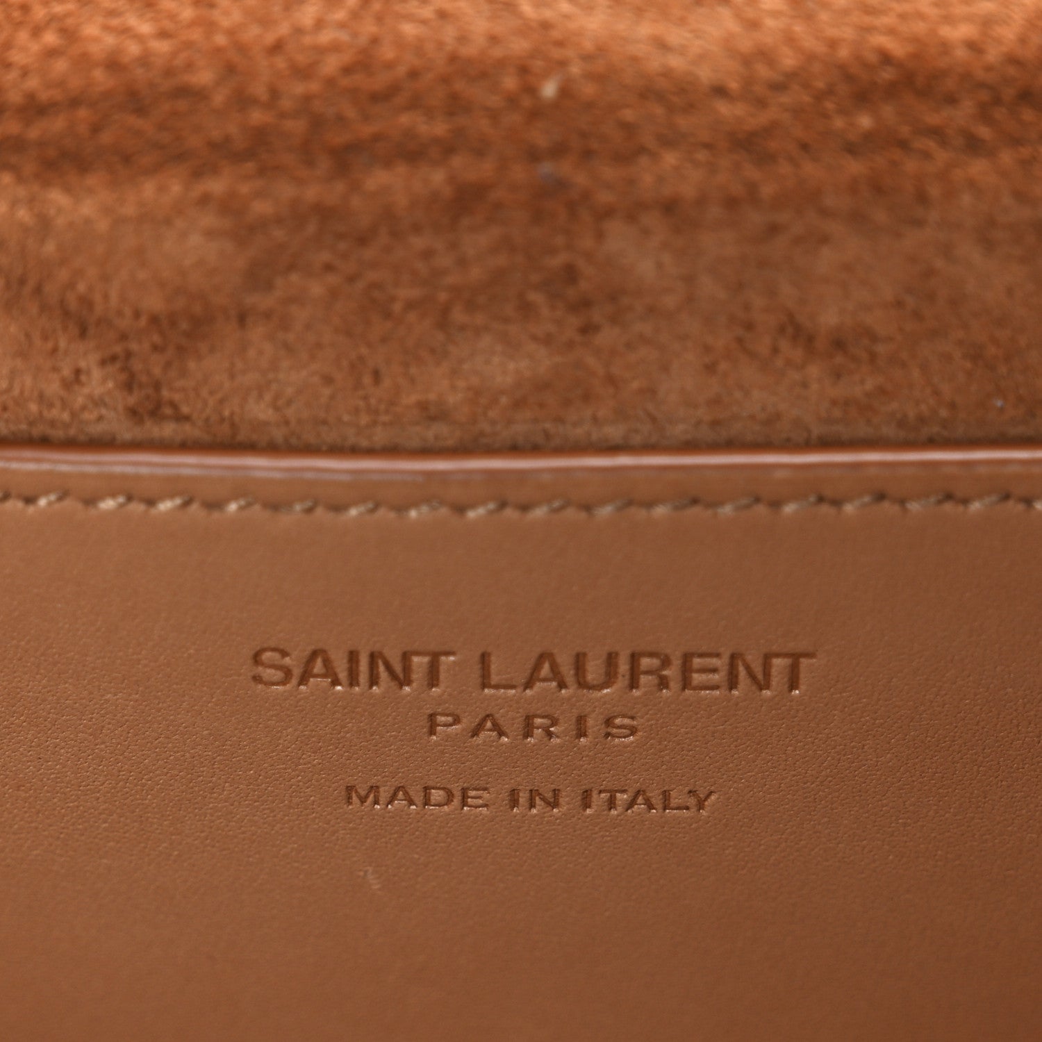 Saint Laurent Calfskin Monogram Take Away Box Dusty Vintage Brown Gold 6 of 11