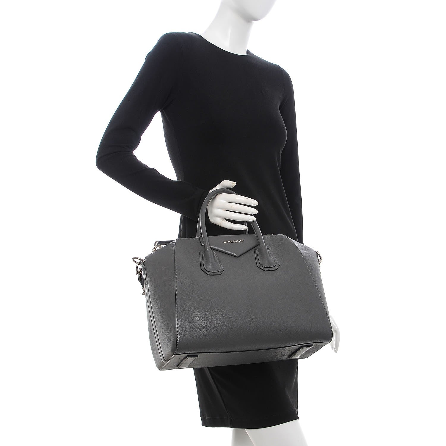 Givenchy Sugar Goatskin Medium Antigona Dark Grey 3 of 10