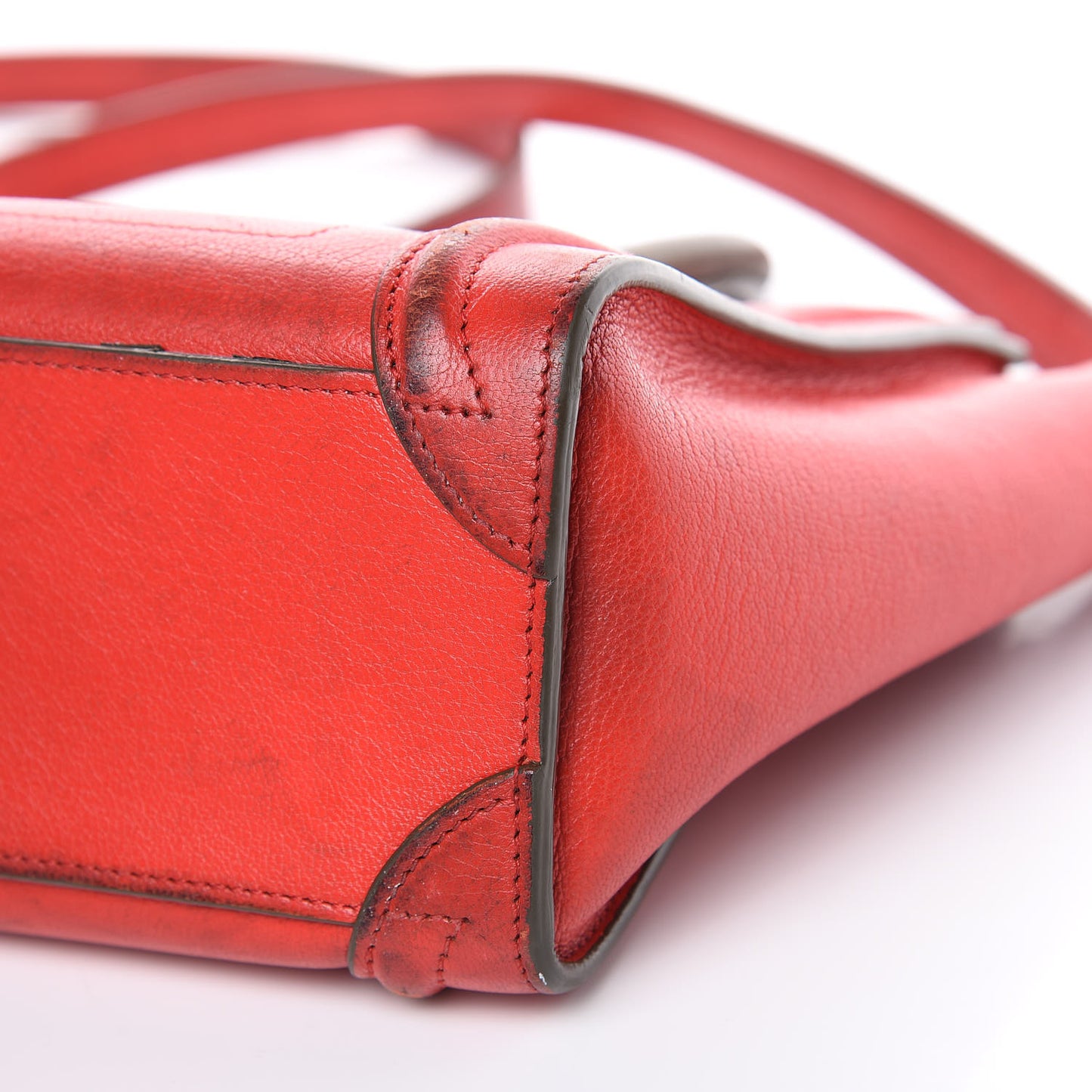 Goatskin Nano Tri-Color Luggage Red