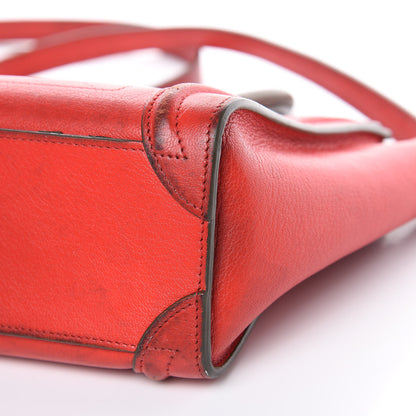 Celine Goatskin Nano Tri-Color Luggage Red 8 of 17