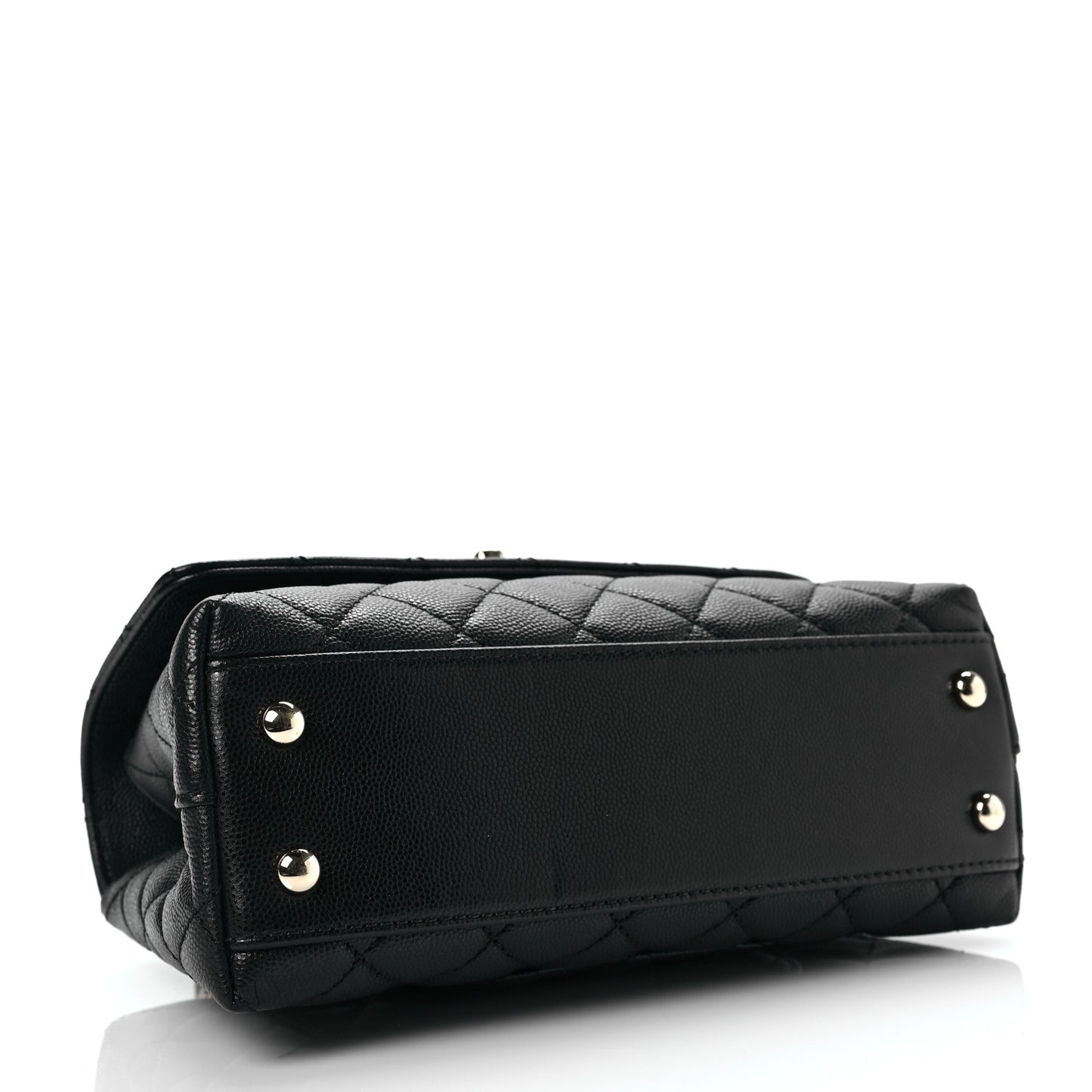 Caviar Quilted Mini Coco Handle Flap Black