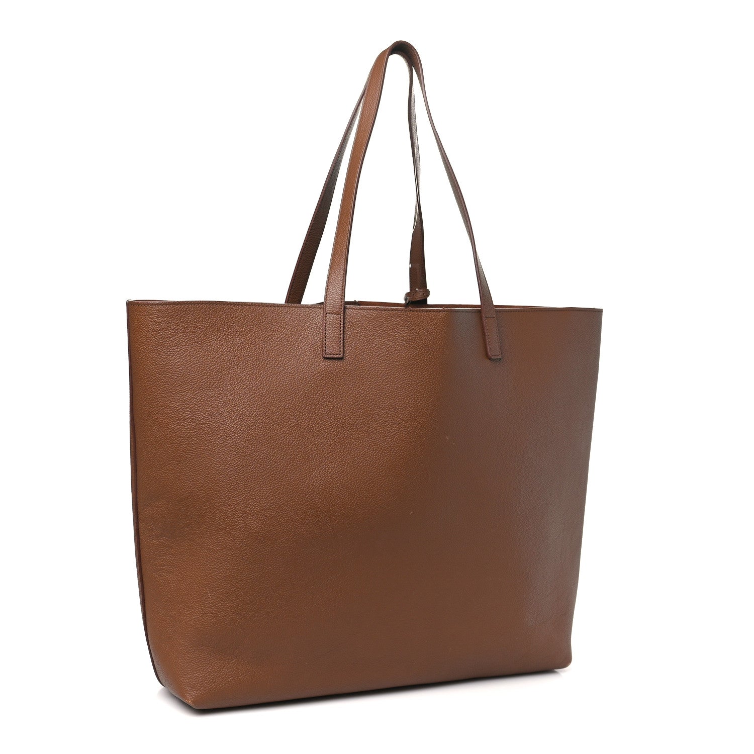 Saint Laurent Grained Calfskin Bold East West Shopping Tote Toasted Brown 4 of 12