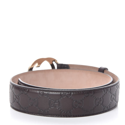 Gucci Guccissima Signature Interlocking G 40mm Belt 80 32 Chocolate 3 of 6