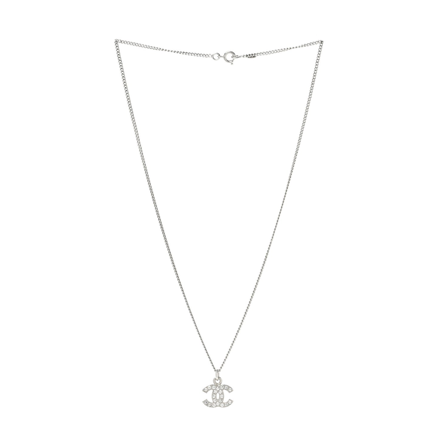 Crystal Timeless CC Necklace Silver