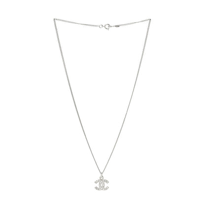 Chanel Crystal Timeless CC Necklace Silver 3 of 7