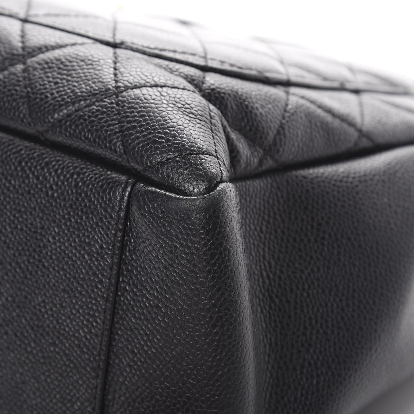Caviar Quilted Grand Shopping Tote GST Black