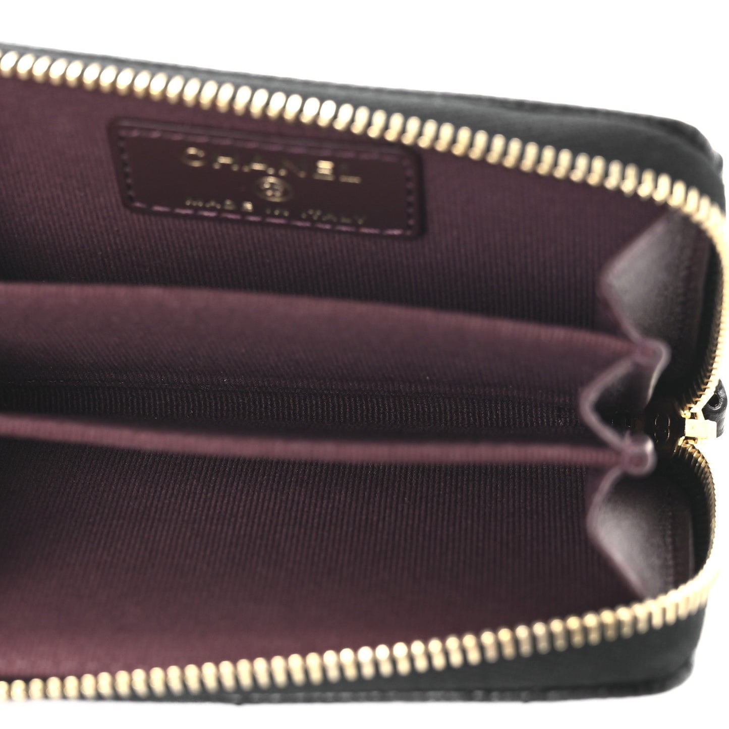 Caviar Quilted Classic Zipped Coin Purse Black