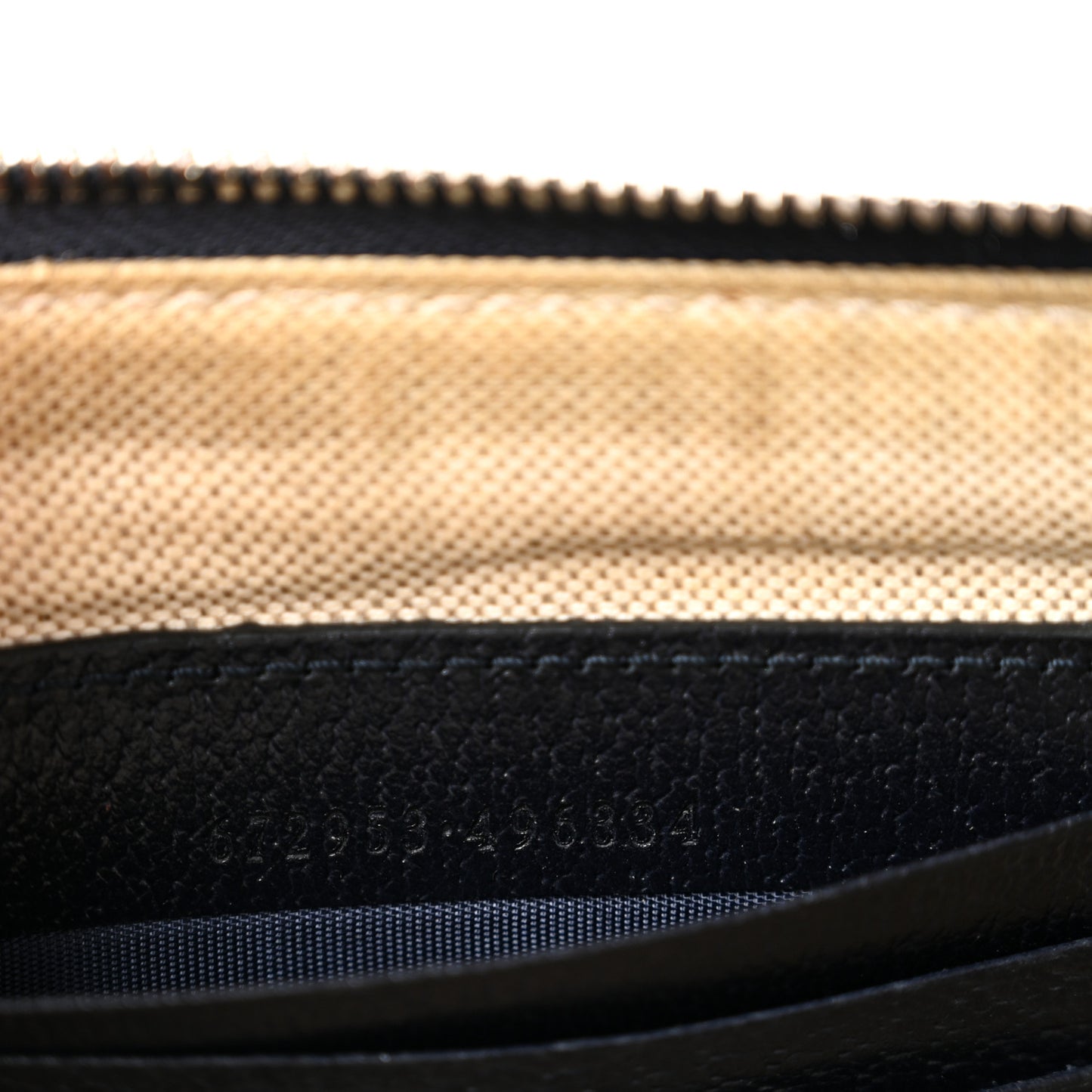 GG Supreme Monogram Textured Dollar Calfskin Retro Interlocking G Wristlet Pouch Beige Blue