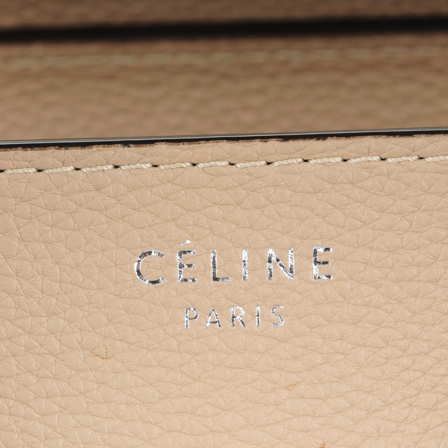 Celine Drummed Calfskin Micro Luggage Dune 6 of 8