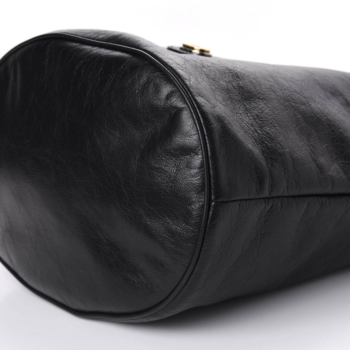 Fluffy Calfskin Morpheus Hobo Shoulder Bag Black