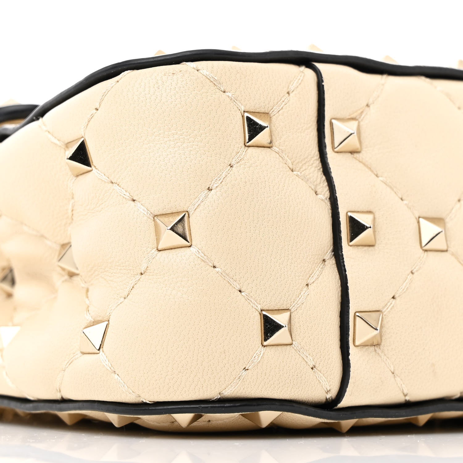 Valentino Garavani Nappa Small Rockstud Spike Shoulder Bag Light Ivory 8 of 12