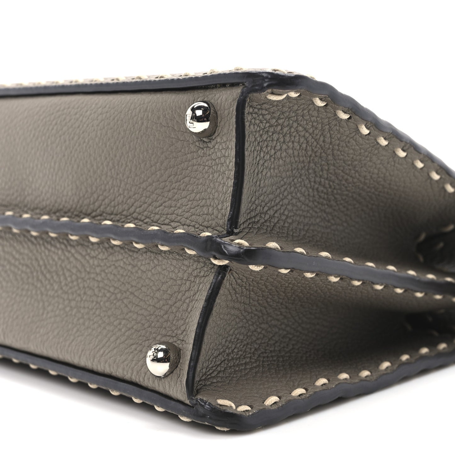 Vitello Granato Camoscio Selleria Macro Stitchings Small Peekaboo I SEE U Satchel Tartufo