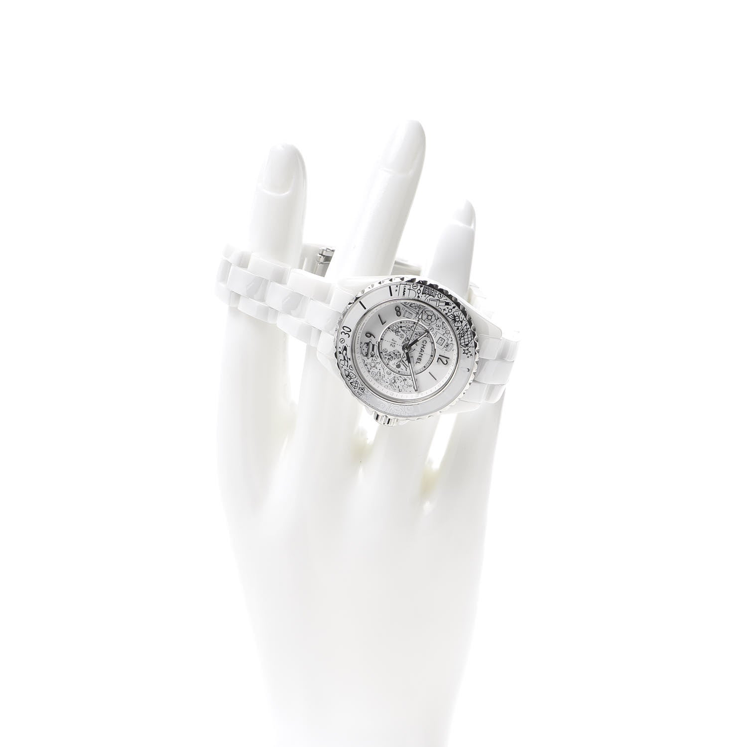 Chanel Stainless Steel Ceramic Diamond 33mm J12 Limited Edition Quartz Watch White 2 of 7