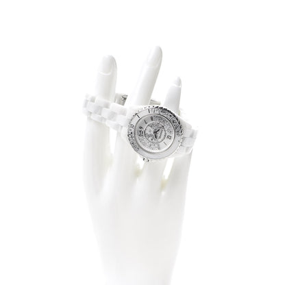 Chanel Stainless Steel Ceramic Diamond 33mm J12 Limited Edition Quartz Watch White 2 of 7