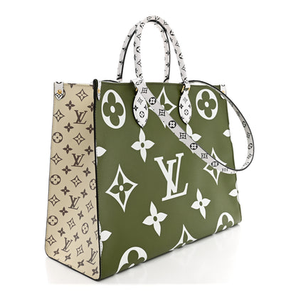 Louis Vuitton Monogram Giant Onthego GM Kaki Beige 2 of 9