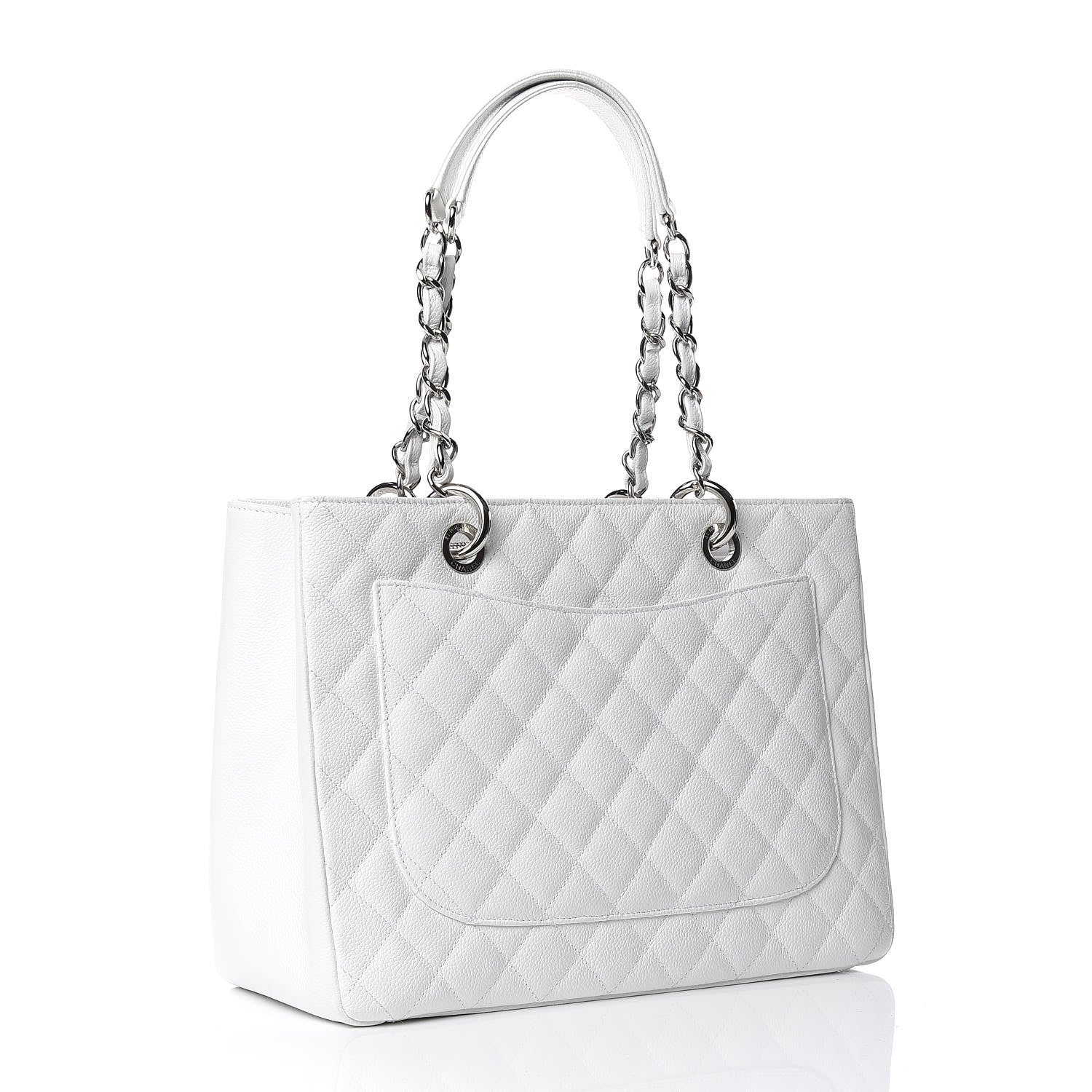 Chanel Caviar Quilted Grand Shopping Tote GST White 3 of 9