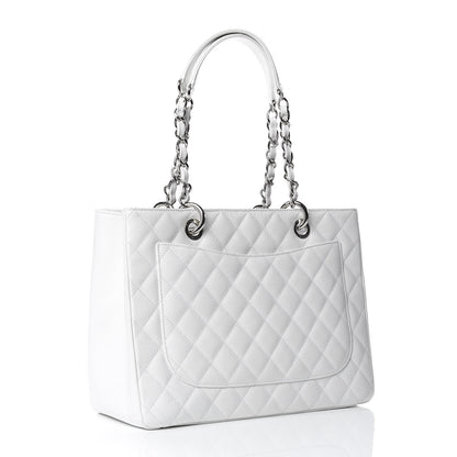 Chanel Caviar Quilted Grand Shopping Tote GST White 3 of 9