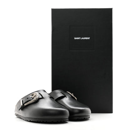 Saint Laurent Calfskin Buckle Jimmy Clog 38.5 Black 11 of 11