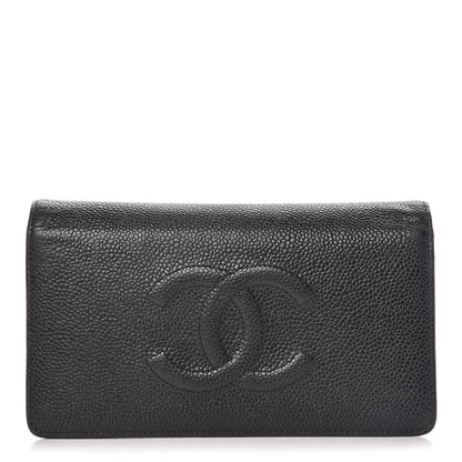 Chanel Caviar Timeless CC Yen Wallet Black 1 of 16