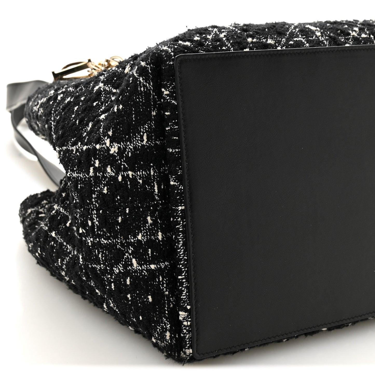 Calfskin Tweed Cannage Medium Toujours  Black White