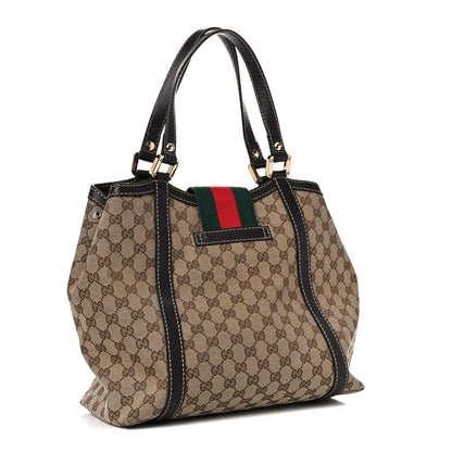 Gucci Monogram New Ladies Web Tote Dark Brown 3 of 24