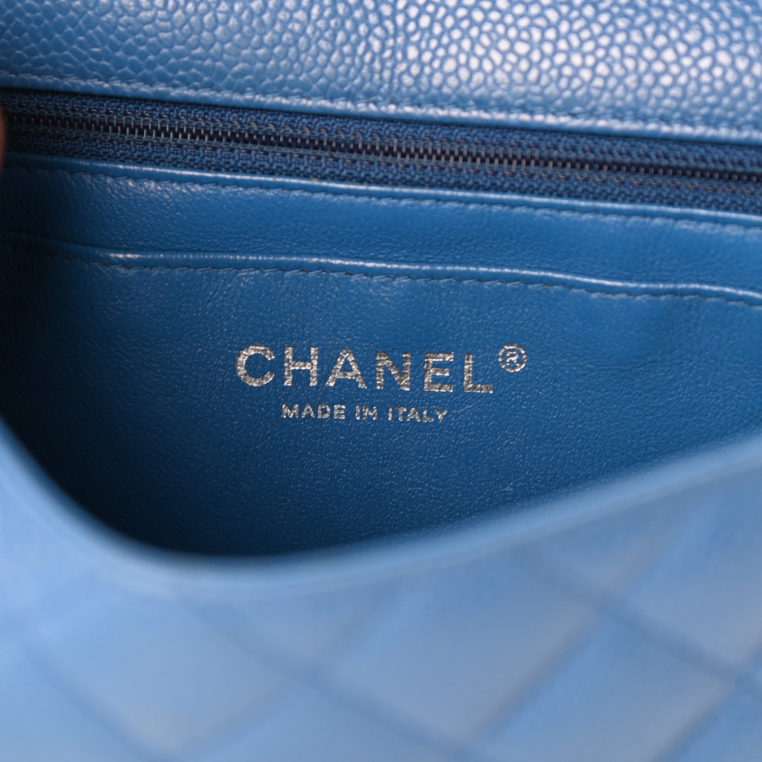 Chanel Caviar Quilted Mini Rectangular Flap Blue 6 of 10