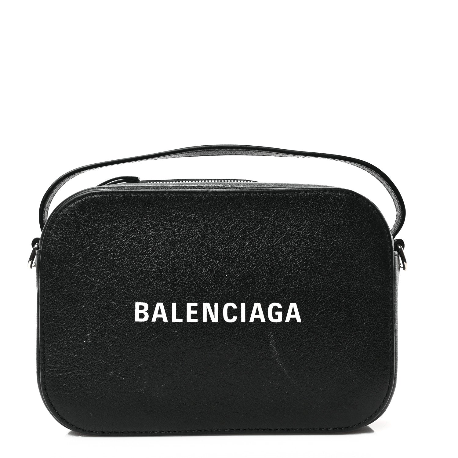 Balenciaga Calfskin Logo XS Everyday Camera Bag with Handle Black 1 of 9