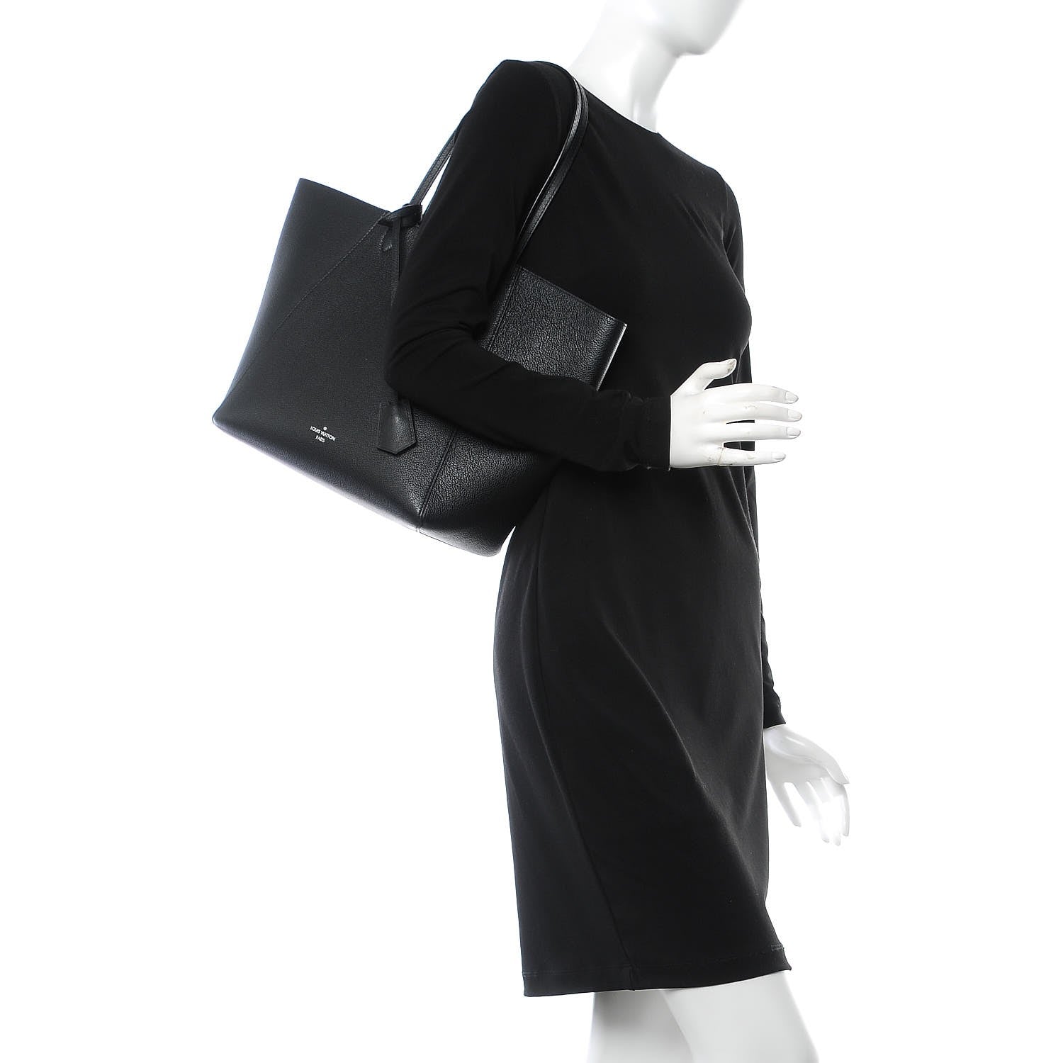 Louis Vuitton Calfskin Lockme Cabas Black 2 of 16