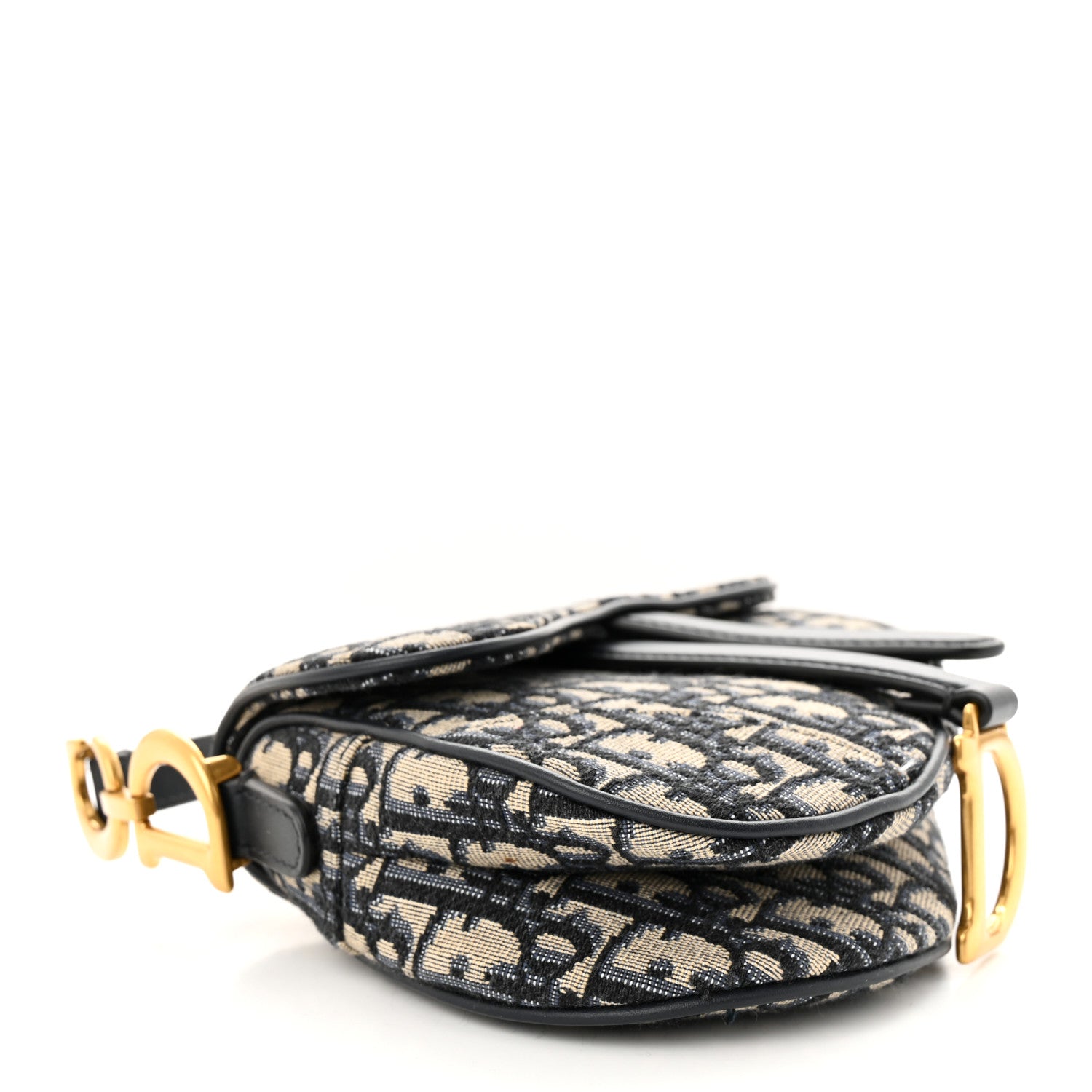 Christian Dior Oblique Mini Saddle Bag Blue 4 of 12