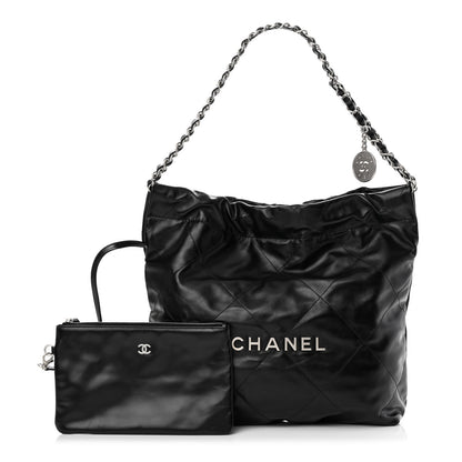 Chanel Shiny Calfskin Quilted Small Chanel 22 Black 1 of 11
