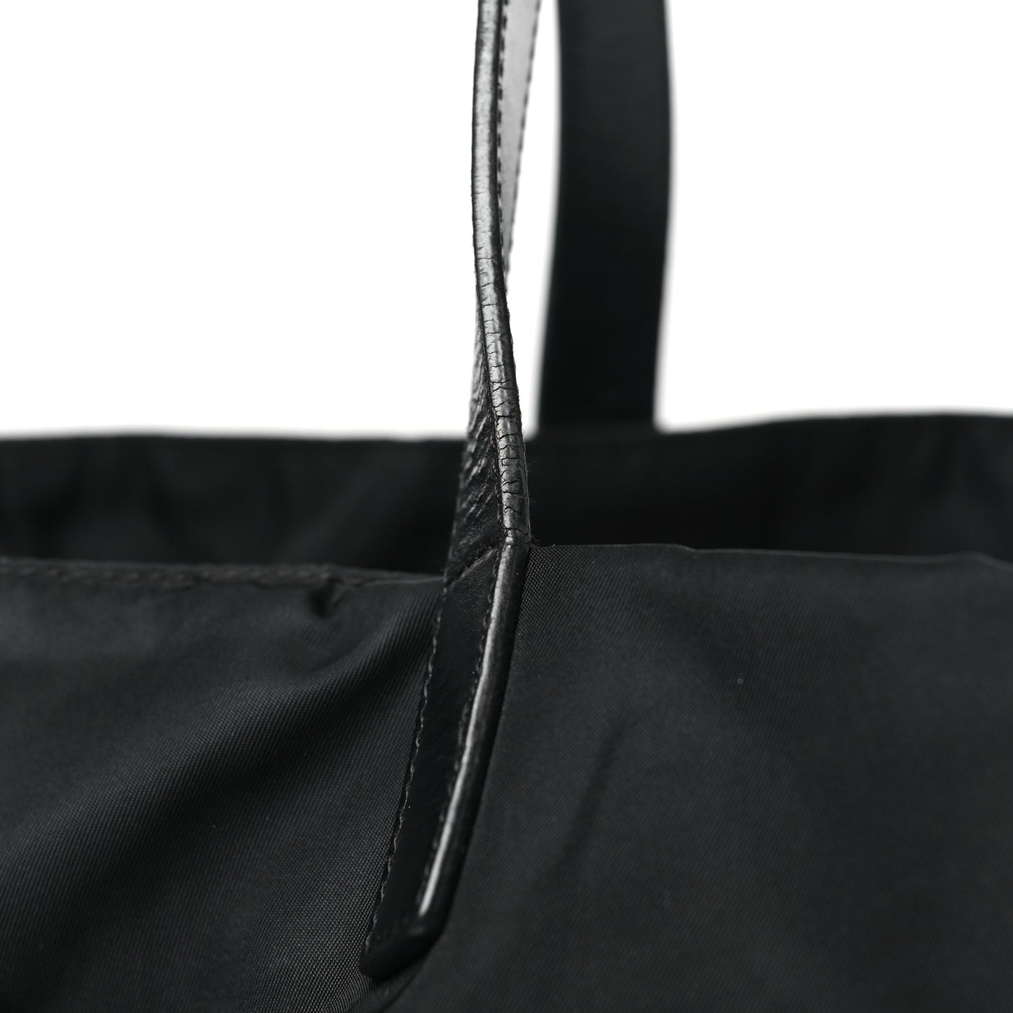 Nylon Vela Drawstring Shopping Tote Black