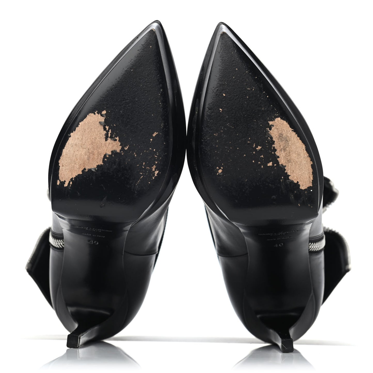 Calfskin Janis 105 Fold Over Ankle Boots 40 Black