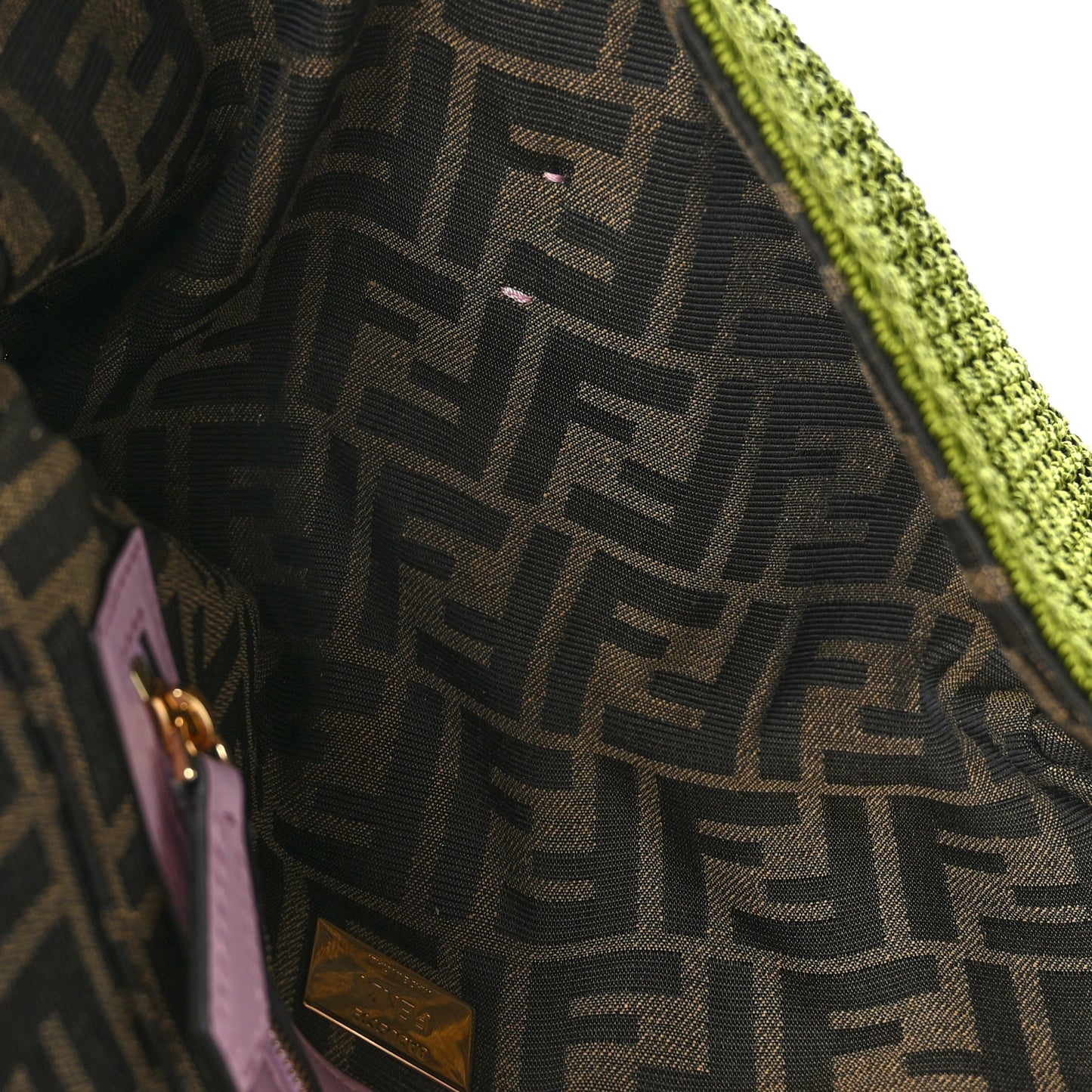 Fabric Crochet Vitello Grace Plexiglass Baguette Verde Lavanda