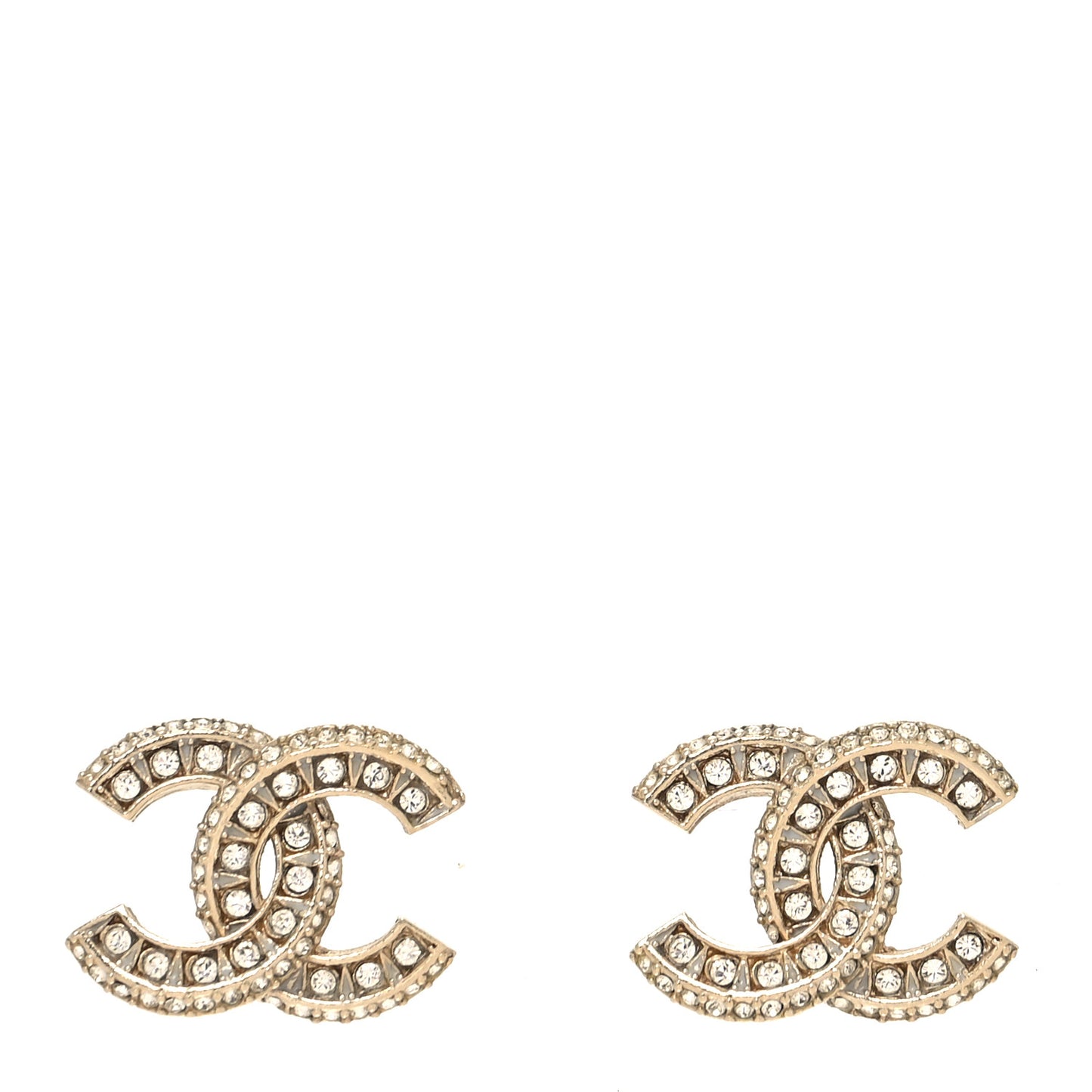 Crystal Timeless CC Earrings Light Gold