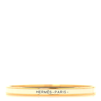 Hermes Enamel Printed Extra Narrow Uni Bracelet 70 Creme 2 of 12