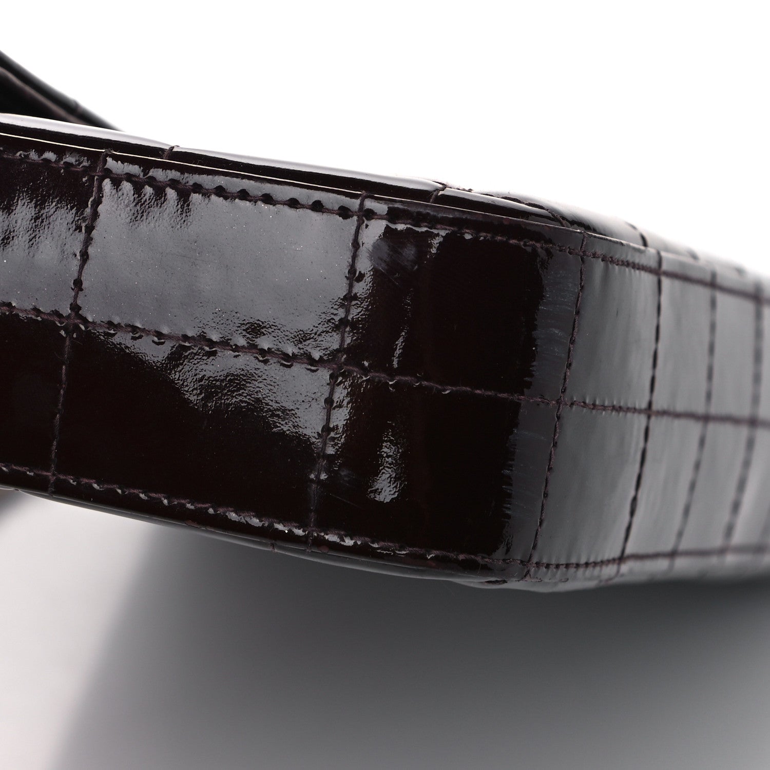 Chanel Patent East West Chocolate Bar Flap Burgundy 11 of 13