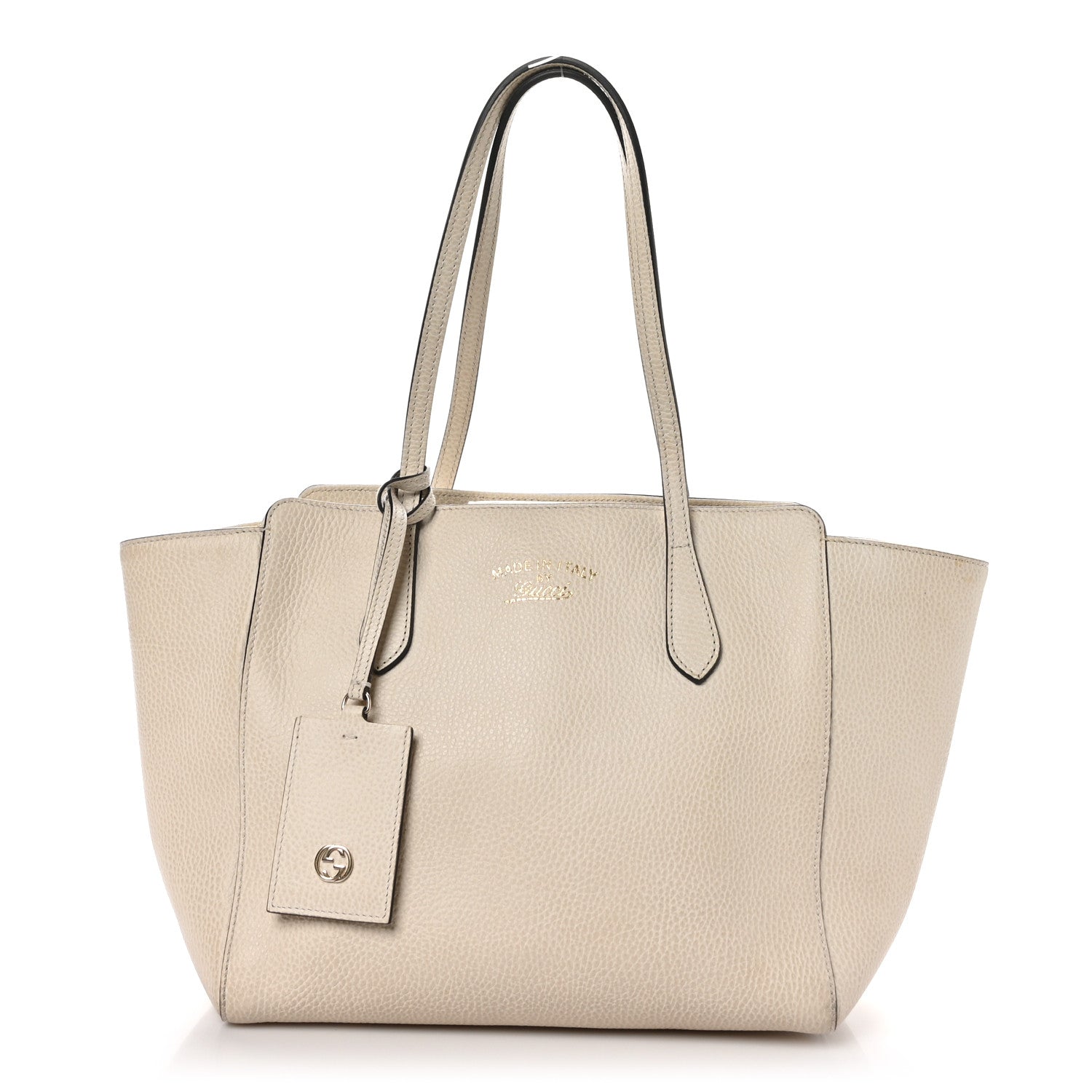 Gucci Dollar Calfskin Small Swing Tote Mystic White 1 of 8