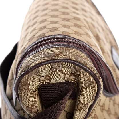 Gucci Monogram Natural Pigskin Large Diaper Bag Beige Ebony Cocoa Dark Chocolate 10 of 18
