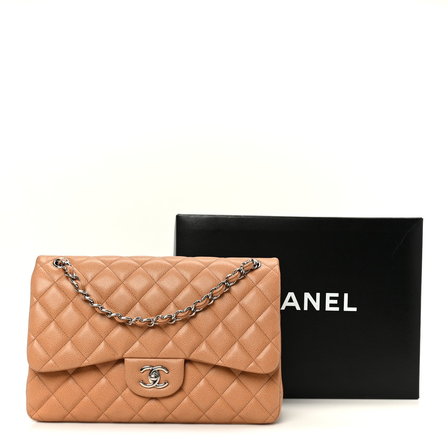 Chanel Caviar Quilted Jumbo Double Flap Dark Beige 12 of 12
