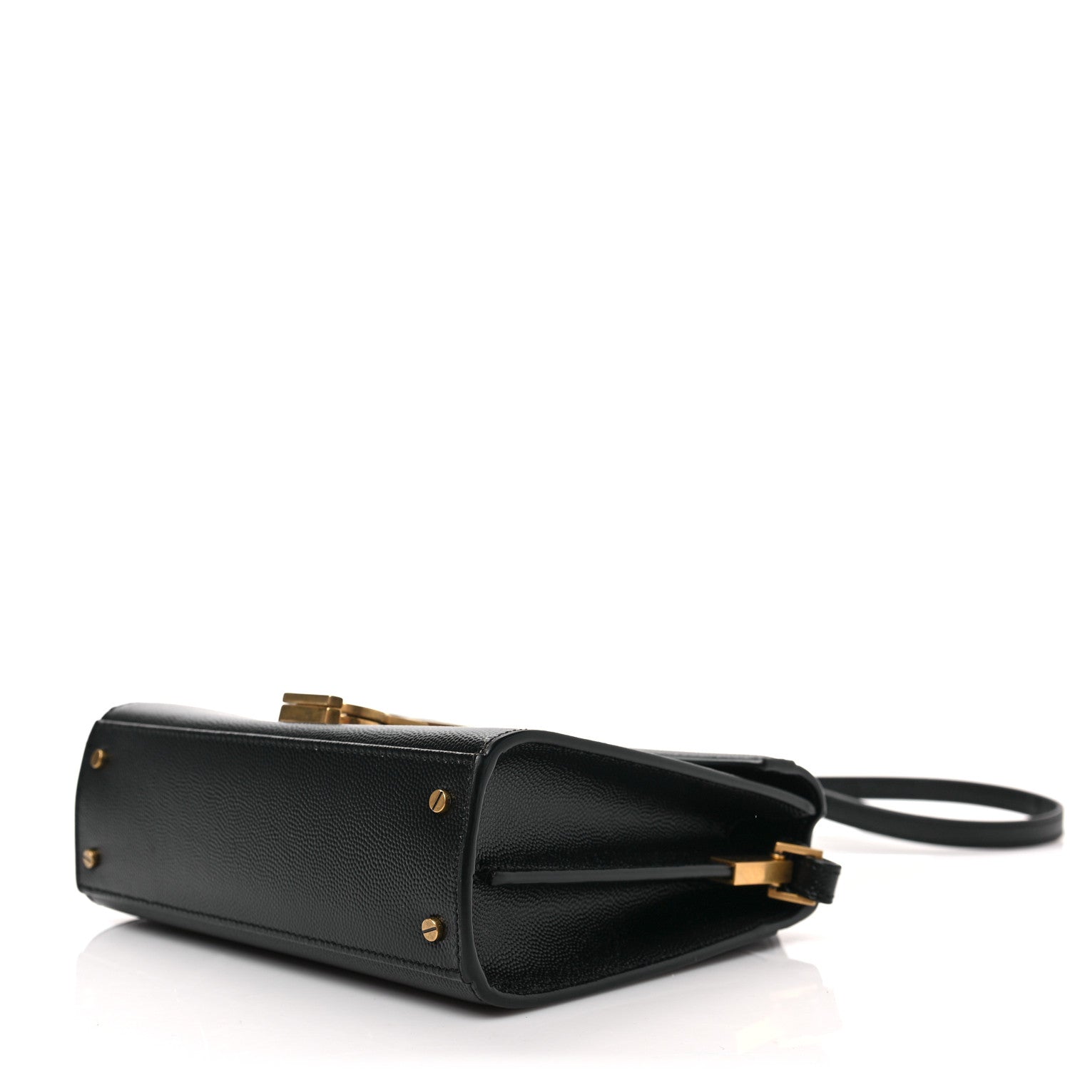 Saint Laurent Grain de Poudre Mini Classic Monogram Cassandra Top Handle Black 7 of 7