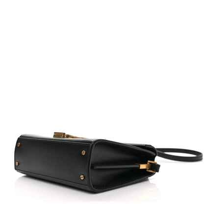 Saint Laurent Grain de Poudre Mini Classic Monogram Cassandra Top Handle Black 7 of 7