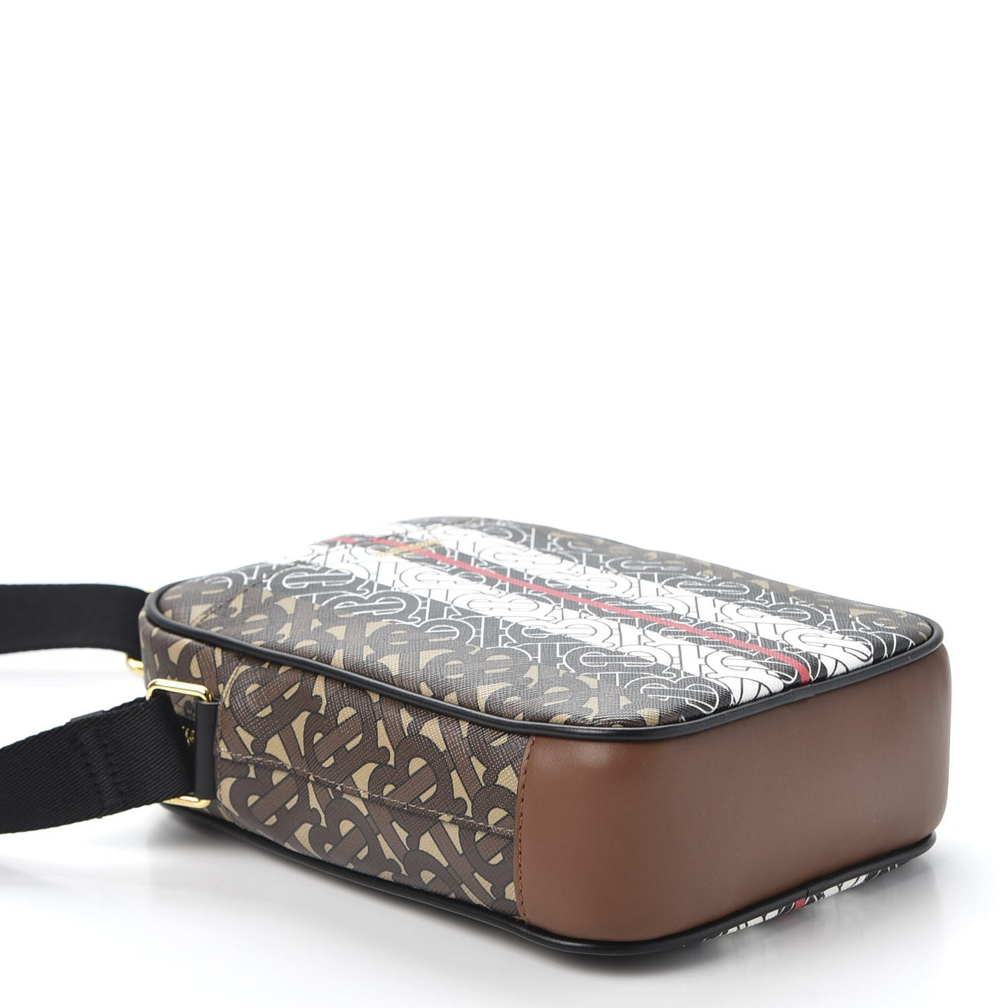 E-Canvas Monogram Stripe Thornton Messenger Bag Bridle Brown
